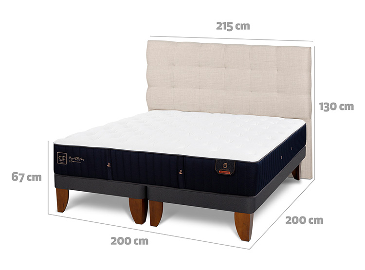 JUEGO DE DORMITORIO CIC CAMA EUROPEA PREMIUM SÚPER KING + RESPALDO EBRO - 3