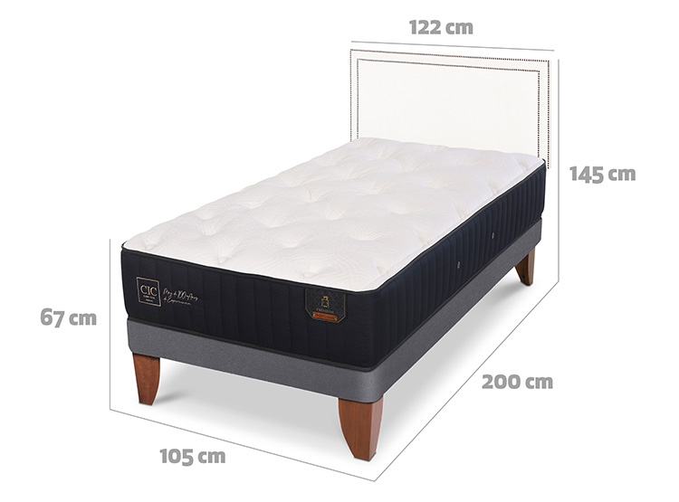 JUEGO DE DORMITORIO CIC CAMA EUROPEA PREMIUM 1.5 PLAZAS + RESPALDO DANUBIO - 3