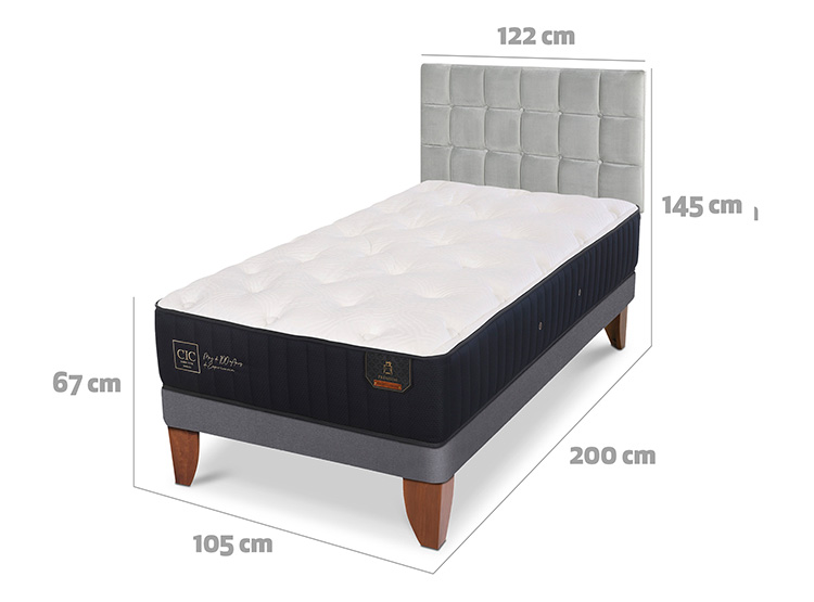 JUEGO DE DORMITORIO CIC CAMA EUROPEA PREMIUM 1.5 PLAZAS + RESPALDO SILE - 3
