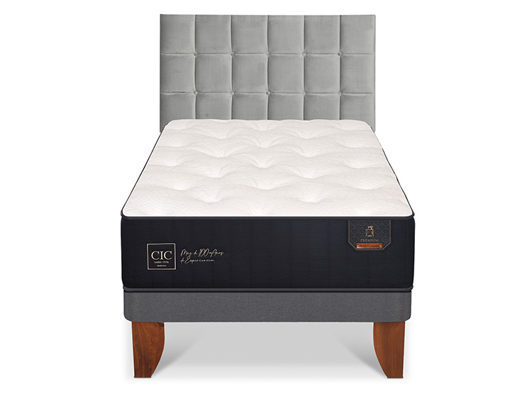 JUEGO DE DORMITORIO CIC CAMA EUROPEA PREMIUM 1.5 PLAZAS + RESPALDO SILE - 1