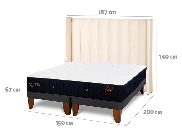 JUEGO DE DORMITORIO CIC CAMA EUROPEA PREMIUM BD 2 PLAZAS + RESPALDO PANARO - 3