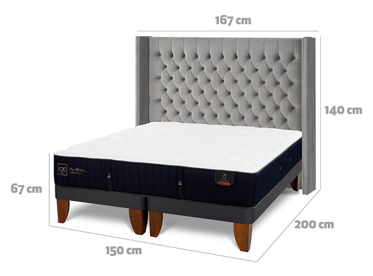 JUEGO DE DORMITORIO CIC CAMA EUROPEA PREMIUM BD 2 PLAZAS + RESPALDO SESIA - 3