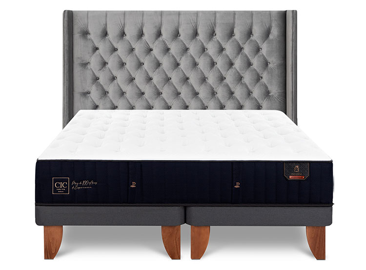 JUEGO DE DORMITORIO CIC CAMA EUROPEA PREMIUM BD 2 PLAZAS + RESPALDO SESIA - 1