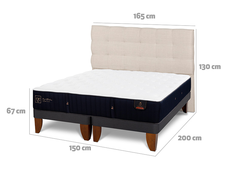 JUEGO DE DORMITORIO CIC CAMA EUROPEA PREMIUM BD 2 PLAZAS + RESPALDO EBRO - 3