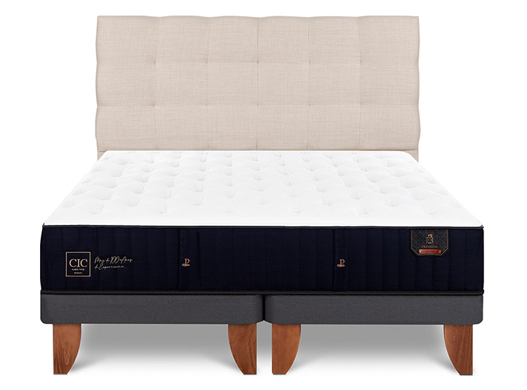 JUEGO DE DORMITORIO CIC CAMA EUROPEA PREMIUM BD 2 PLAZAS + RESPALDO EBRO - 1