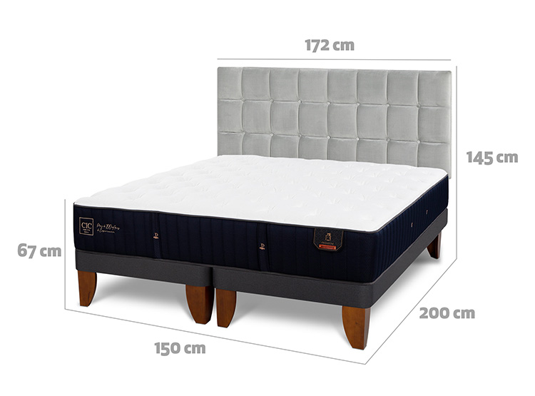 JUEGO DE DORMITORIO CIC CAMA EUROPEA PREMIUM BD 2 PLAZAS + RESPALDO SILE - 3