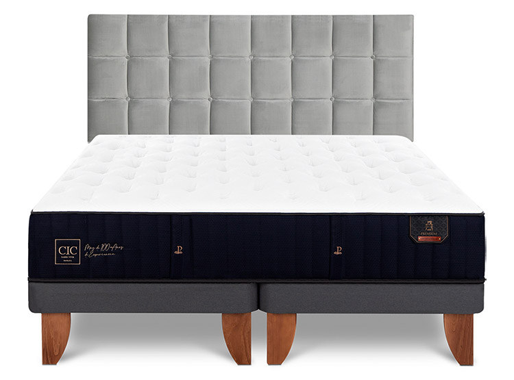 JUEGO DE DORMITORIO CIC CAMA EUROPEA PREMIUM BD 2 PLAZAS + RESPALDO SILE - 1