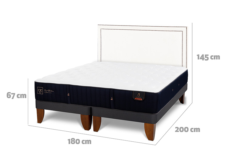 JUEGO DE DORMITORIO CIC CAMA EUROPEA PREMIUM KING + RESPALDO DANUBIO - 3