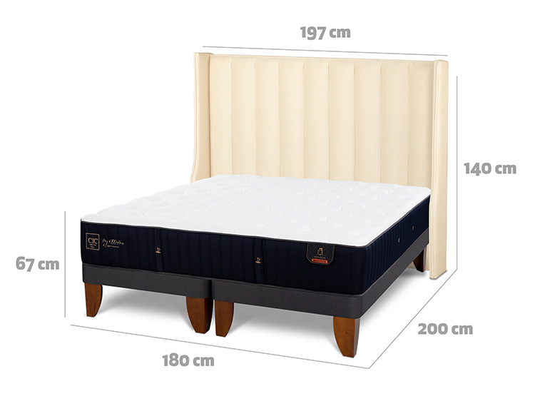 JUEGO DE DORMITORIO CIC CAMA EUROPEA PREMIUM KING + RESPALDO PANARO - 3