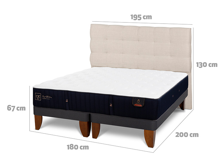 JUEGO DE DORMITORIO CIC CAMA EUROPEA PREMIUM KING + RESPALDO EBRO - 3