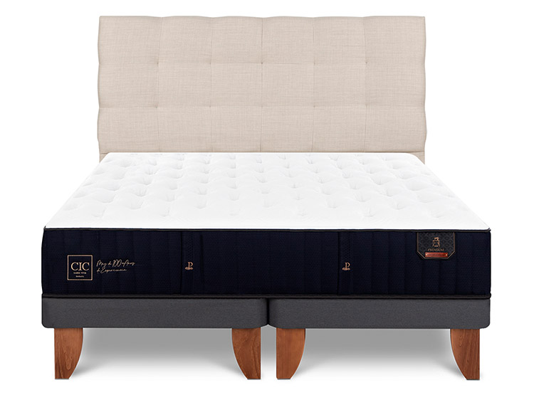 JUEGO DE DORMITORIO CIC CAMA EUROPEA PREMIUM KING + RESPALDO EBRO - 1