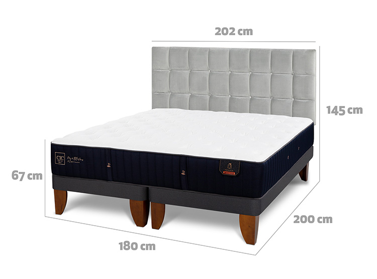 JUEGO DE DORMITORIO CIC CAMA EUROPEA PREMIUM KING + RESPALDO SILE - 3