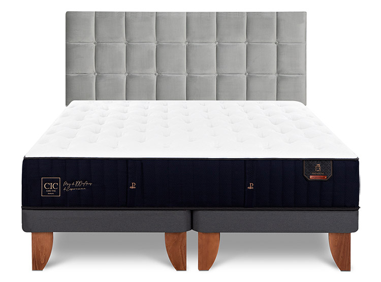 JUEGO DE DORMITORIO CIC CAMA EUROPEA PREMIUM KING + RESPALDO SILE - 1