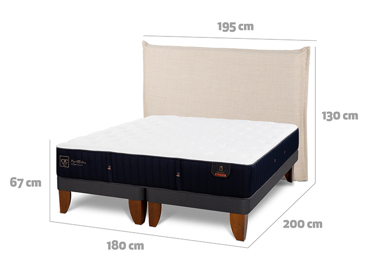 JUEGO DE DORMITORIO CIC CAMA EUROPEA PREMIUM KING + RESPALDO TIBER - 3