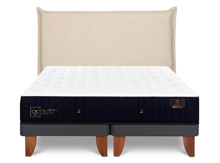 JUEGO DE DORMITORIO CIC CAMA EUROPEA PREMIUM KING + RESPALDO TIBER - 1