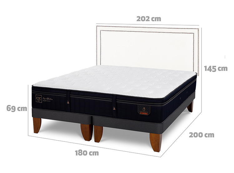 JUEGO DE DORMITORIO CIC CAMA EUROPEA SUPER PREMIUM KING + RESPALDO DANUBIO - 3
