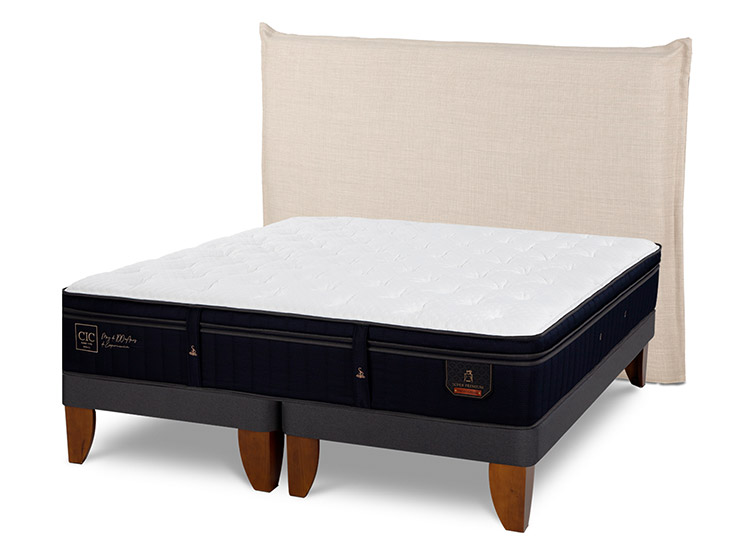 JUEGO DE DORMITORIO CIC CAMA EUROPEA SUPER PREMIUM SÚPER KING + RESPALDO TIBER - 2