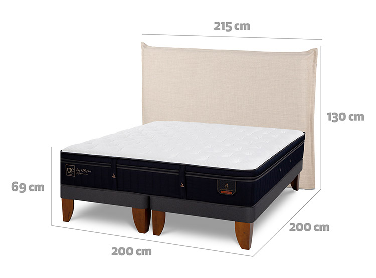 JUEGO DE DORMITORIO CIC CAMA EUROPEA SUPER PREMIUM SÚPER KING + RESPALDO TIBER - 3