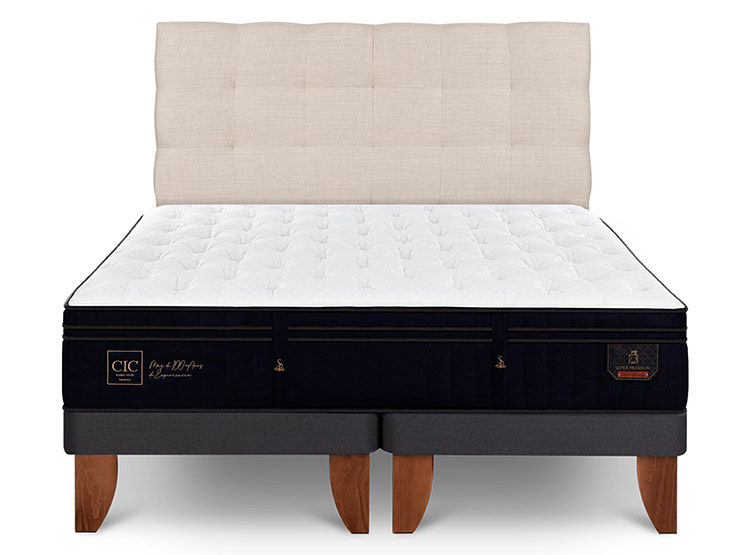 JUEGO DE DORMITORIO CIC CAMA EUROPEA SUPER PREMIUM SÚPER KING + RESPALDO EBRO - 1