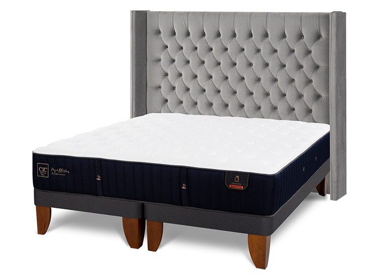 JUEGO DE DORMITORIO CIC CAMA EUROPEA SUPER PREMIUM BD 2 PLAZAS + RESPALDO SESIA - 2
