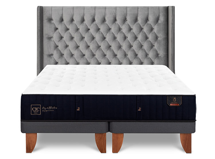 JUEGO DE DORMITORIO CIC CAMA EUROPEA SUPER PREMIUM BD 2 PLAZAS + RESPALDO SESIA - 1