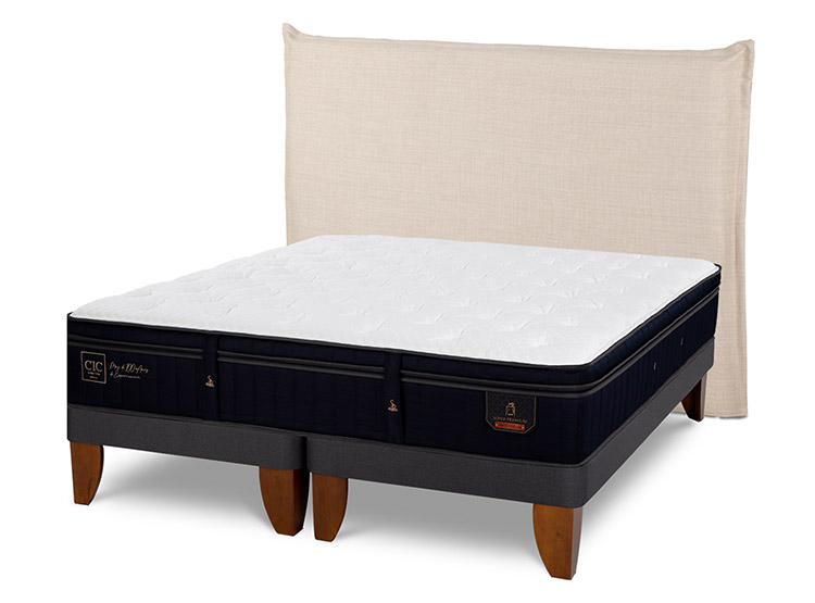 JUEGO DE DORMITORIO CIC CAMA EUROPEA SUPER PREMIUM BD 2 PLAZAS + RESPALDO TIBER - 2