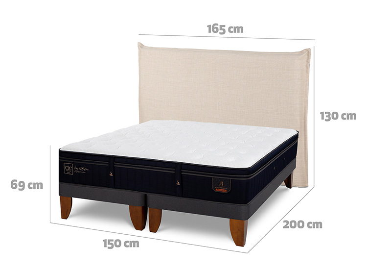 JUEGO DE DORMITORIO CIC CAMA EUROPEA SUPER PREMIUM BD 2 PLAZAS + RESPALDO TIBER - 3