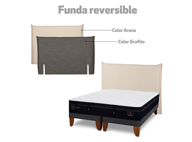 JUEGO DE DORMITORIO CIC CAMA EUROPEA SUPER PREMIUM BD 2 PLAZAS + RESPALDO TIBER - 10