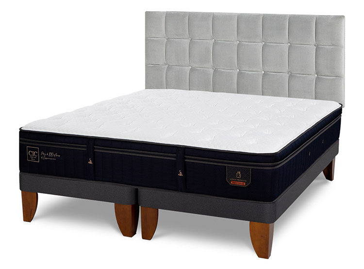 JUEGO DE DORMITORIO CIC CAMA EUROPEA SUPER PREMIUM KING + RESPALDO SILE - 2