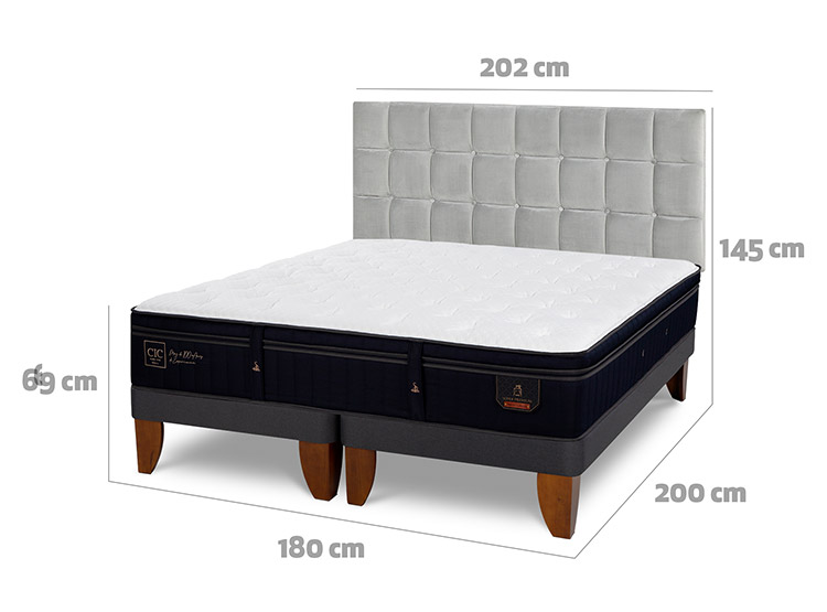 JUEGO DE DORMITORIO CIC CAMA EUROPEA SUPER PREMIUM KING + RESPALDO SILE - 3
