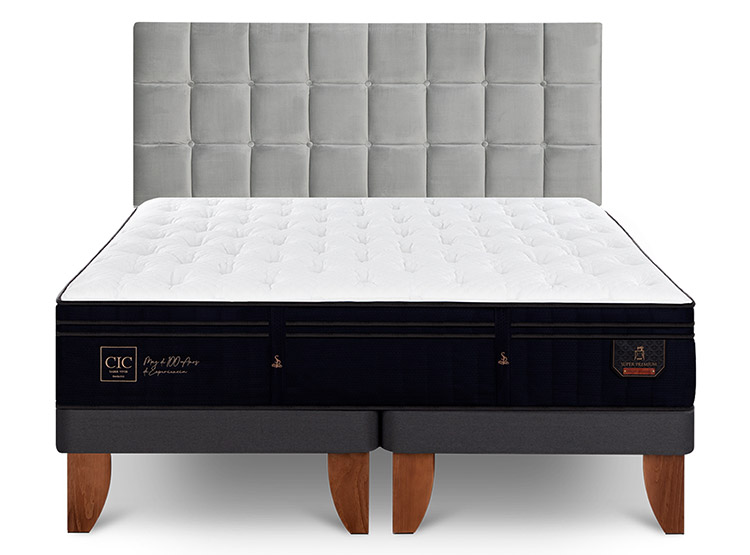 JUEGO DE DORMITORIO CIC CAMA EUROPEA SUPER PREMIUM KING + RESPALDO SILE - 1