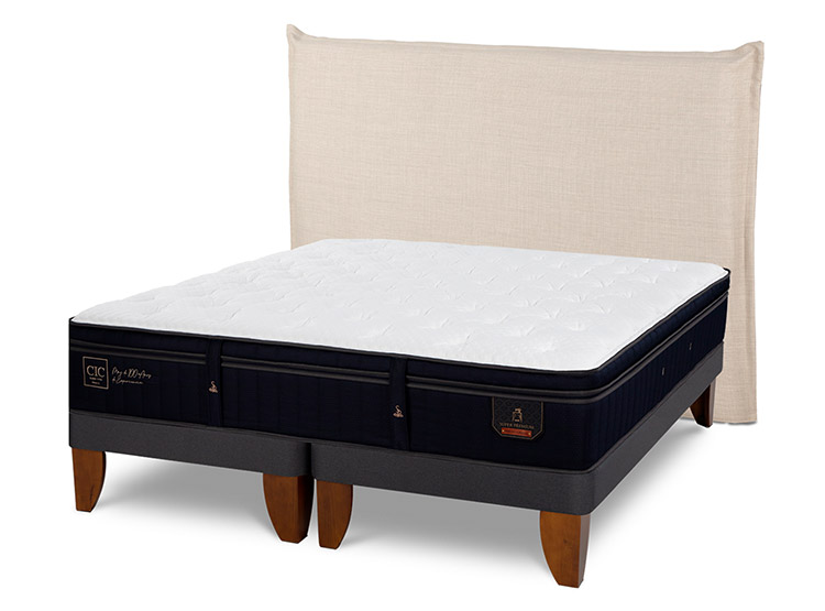 JUEGO DE DORMITORIO CIC CAMA EUROPEA SUPER PREMIUM KING + RESPALDO TIBER - 2