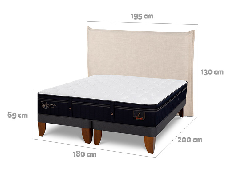 JUEGO DE DORMITORIO CIC CAMA EUROPEA SUPER PREMIUM KING + RESPALDO TIBER - 3