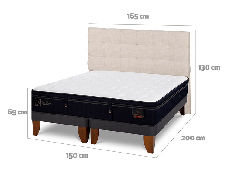 JUEGO DE DORMITORIO CIC CAMA EUROPEA SUPER PREMIUM BD 2 PLAZAS + RESPALDO EBRO - 3