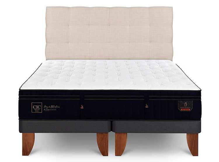JUEGO DE DORMITORIO CIC CAMA EUROPEA SUPER PREMIUM KING + RESPALDO EBRO - 1