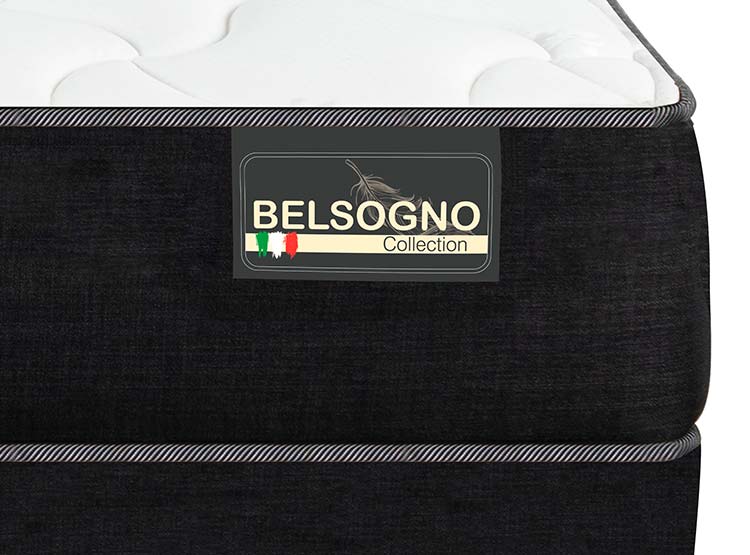 JUEGO DE DORMITORIO BELSOGNO CAMA EUROPEA PLUS BD 2 PLAZAS + RESPALDO BLACK - 4