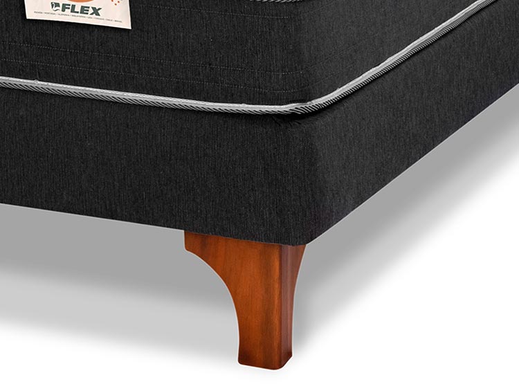 JUEGO DE DORMITORIO FLEX CAMA EUROPEA NORDICA COBRE 2 PLAZAS + RESPALDO ROYAL NEGRO + 2 ALMOHADA ROYAL - 3