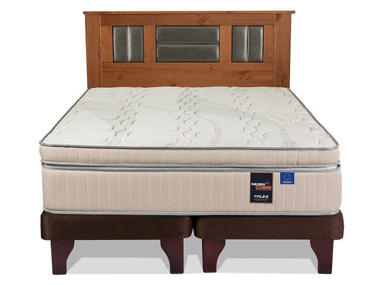 JUEGO DE DORMITORIO FLEX CAMA EUROPEA MAX COBRE MAXIMO KING CHOCOLATE + RESPALDO LORRAINE - 2