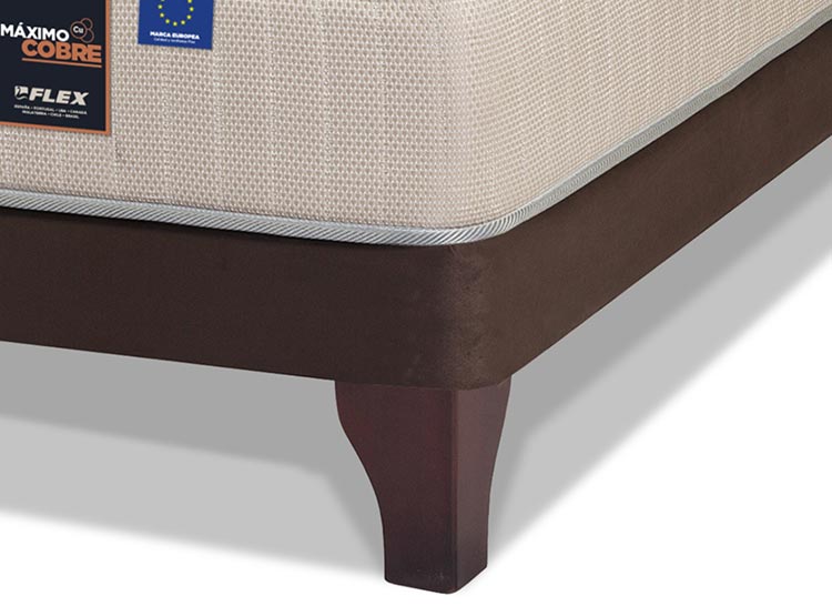 JUEGO DE DORMITORIO FLEX CAMA EUROPEA MAX COBRE MAXIMO KING CHOCOLATE + RESPALDO LORRAINE - 3