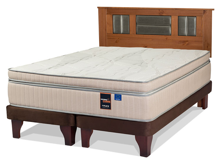 JUEGO DE DORMITORIO FLEX CAMA EUROPEA MAX COBRE MAXIMO KING CHOCOLATE + RESPALDO LORRAINE - 1