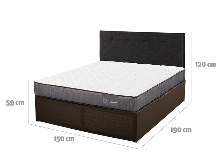 CAMA EUROPEA CIC IRON SMART ANATOMIC 2 PLAZAS + RESPALDO - 3
