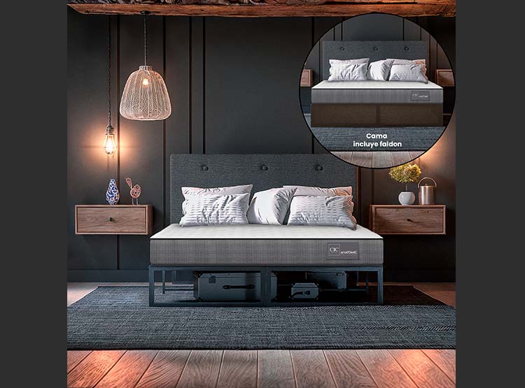 CAMA EUROPEA CIC IRON SMART ANATOMIC 2 PLAZAS + RESPALDO - 9