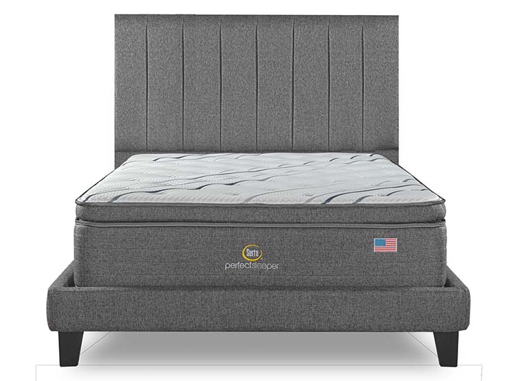 CAMA SERTA LNT PERFECT SLEEPER B/D 2 PL + RESPALDO TIBET GRIS - 1