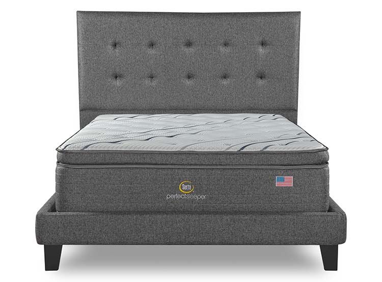 CAMA SERTA LNT PERFECT SLEEPER B/D 2 PL + RESPALDO TIGN GRIS - 1