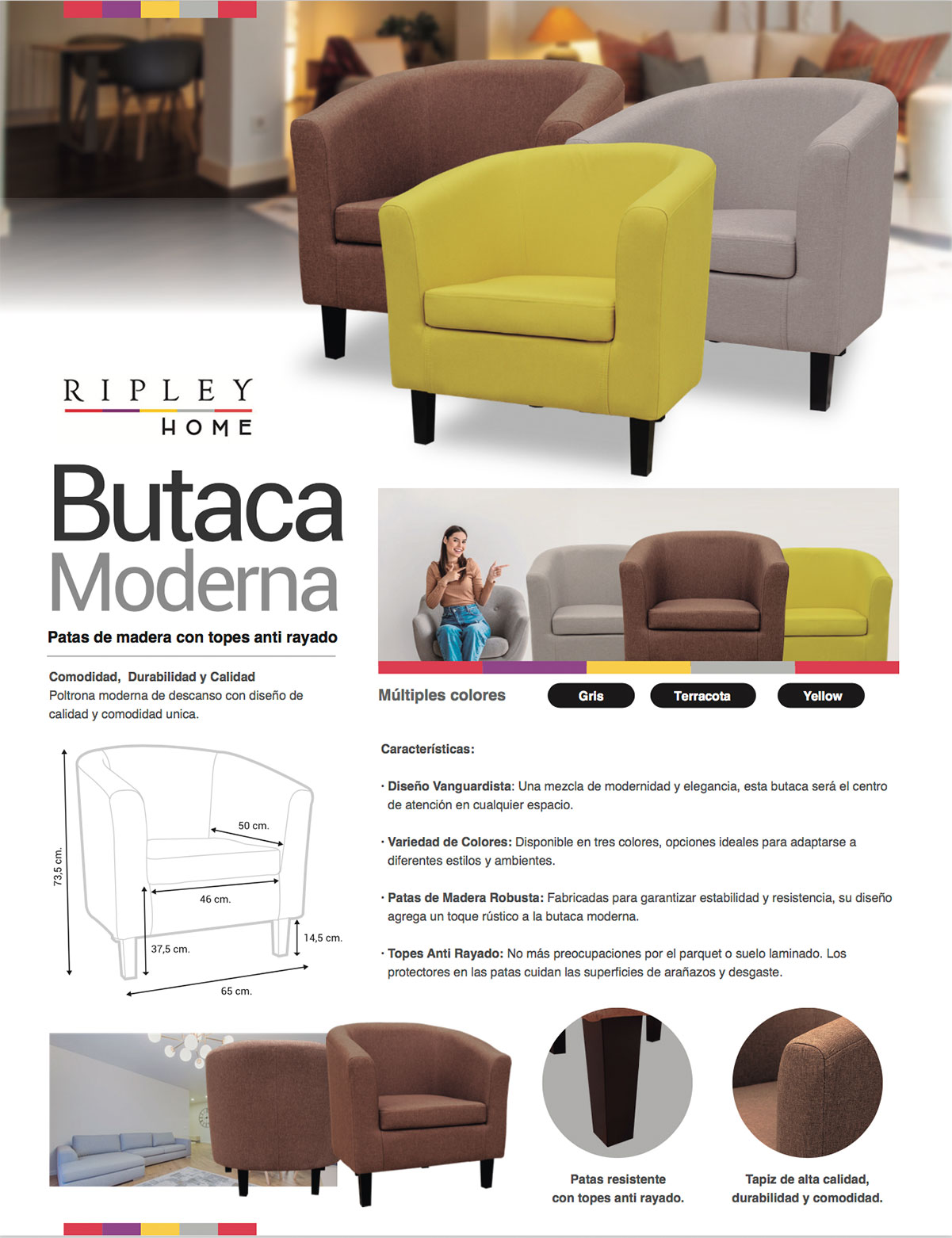 BUTACA RIPLEY HOME TUBULAR