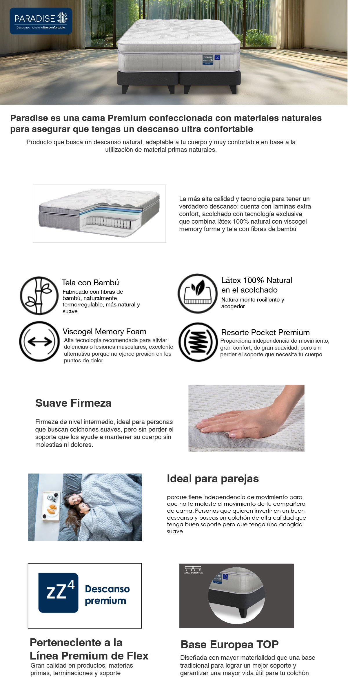 CAMA EUROPEA FLEX PARADISE