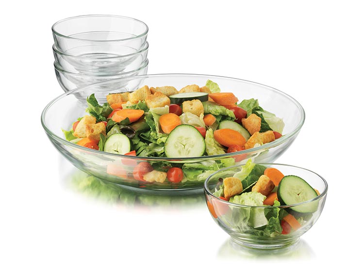 Libbey Moderno Glass Cereal Bowl in Clear, 12 piece set: Soup Bowls