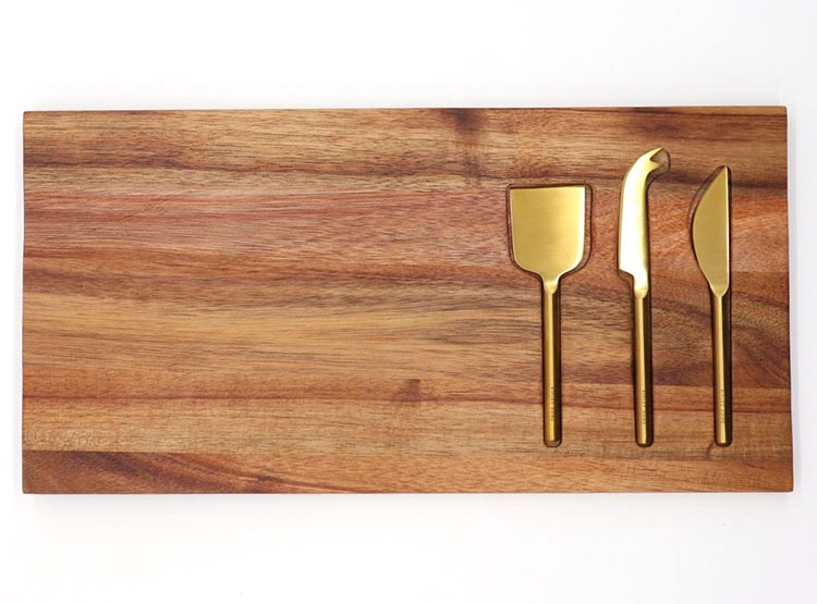 SET COCTEL RIPLEY HOME MADERA APERITIVO CUBIERTOS DORADO 4 PIEZAS