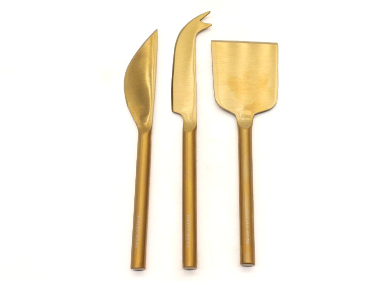SET CUBIERTOS RIPLEY HOME DORADO QUESO 3 PIEZAS