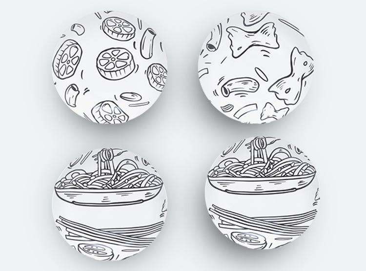 SET BOWLS RIPLEY HOME PASTA NOODLES X4 - 1
